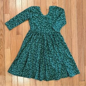Floral Green Kids Dress